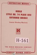 Heald-Heald Instructions Service Parts Style 74 Internal Grinding Manual-No. 74-Style 74-01